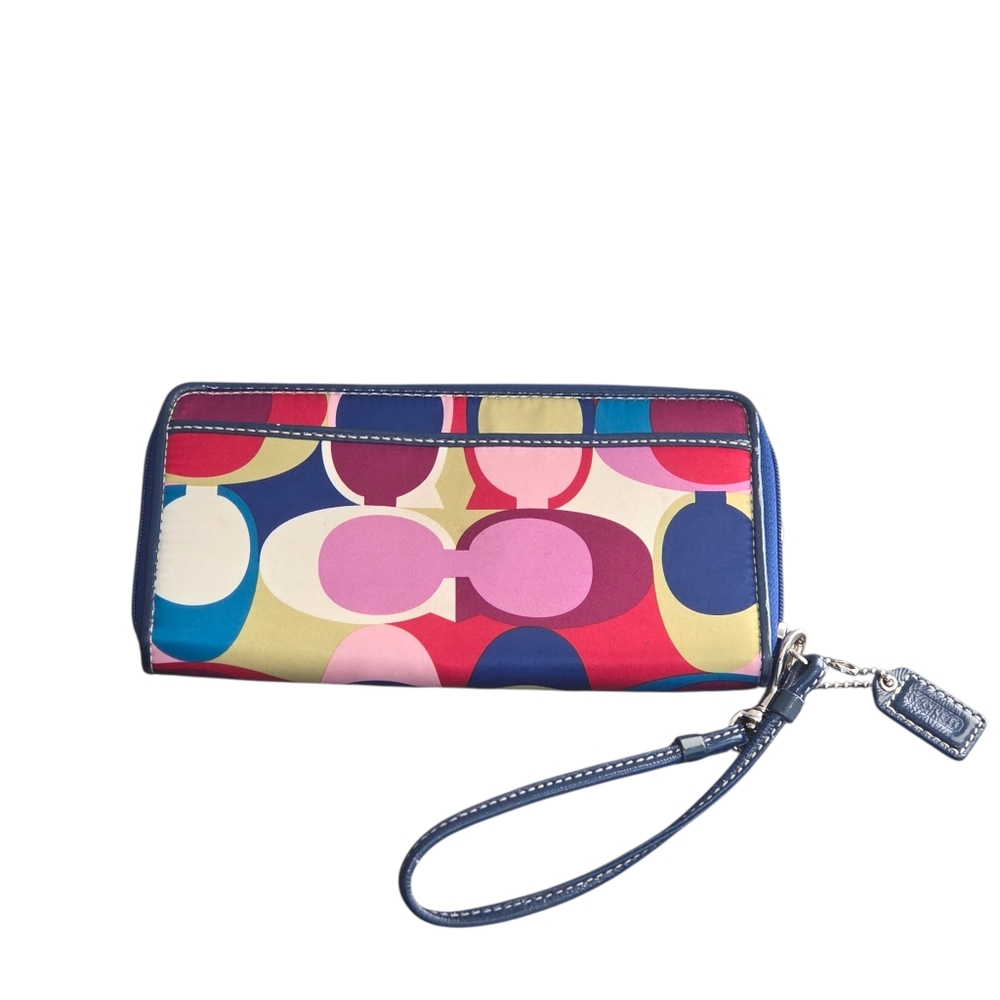 Coach Multicolor Zip Around Wristlet Wallet